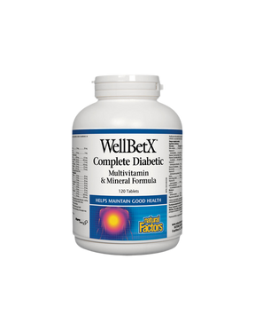 WellBetX® Complete Diabetic/ Multivitamins for diabetics x 120 tablets Natural Factors - Nutra Best Europe