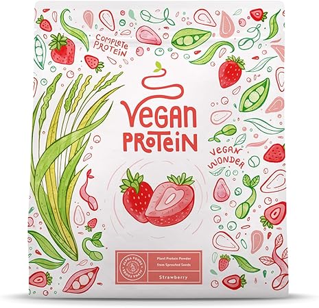 Presque de protéines végétaliennes à la fraise - 600 g fabriqué en Allemagne - Alpha Foods