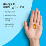 Oméga 3 2000 mg/EPA 660 mg, DHA 440 mg/Huile de poisson pure/240 capsules, 120 doses/ <tc>Nutravita</tc>