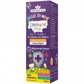 Immune formula with elderberry drops for children (Mini Drops Immune Plus) 50ml NaturesAid - Nutra Best Europe