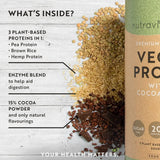 Protéines végétaliennes + enzymes - 750 g (chocolat) <tc>Nutravita</tc>