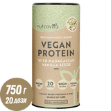 Protéines végétaliennes + enzymes - 750 g (vanille) <tc>Nutravita</tc>