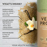 Protéines végétaliennes + enzymes - 750 g (vanille) <tc>Nutravita</tc>