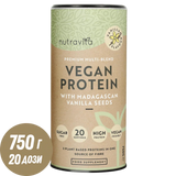 Protéines végétaliennes + enzymes - 750 g (vanille) <tc>Nutravita</tc>