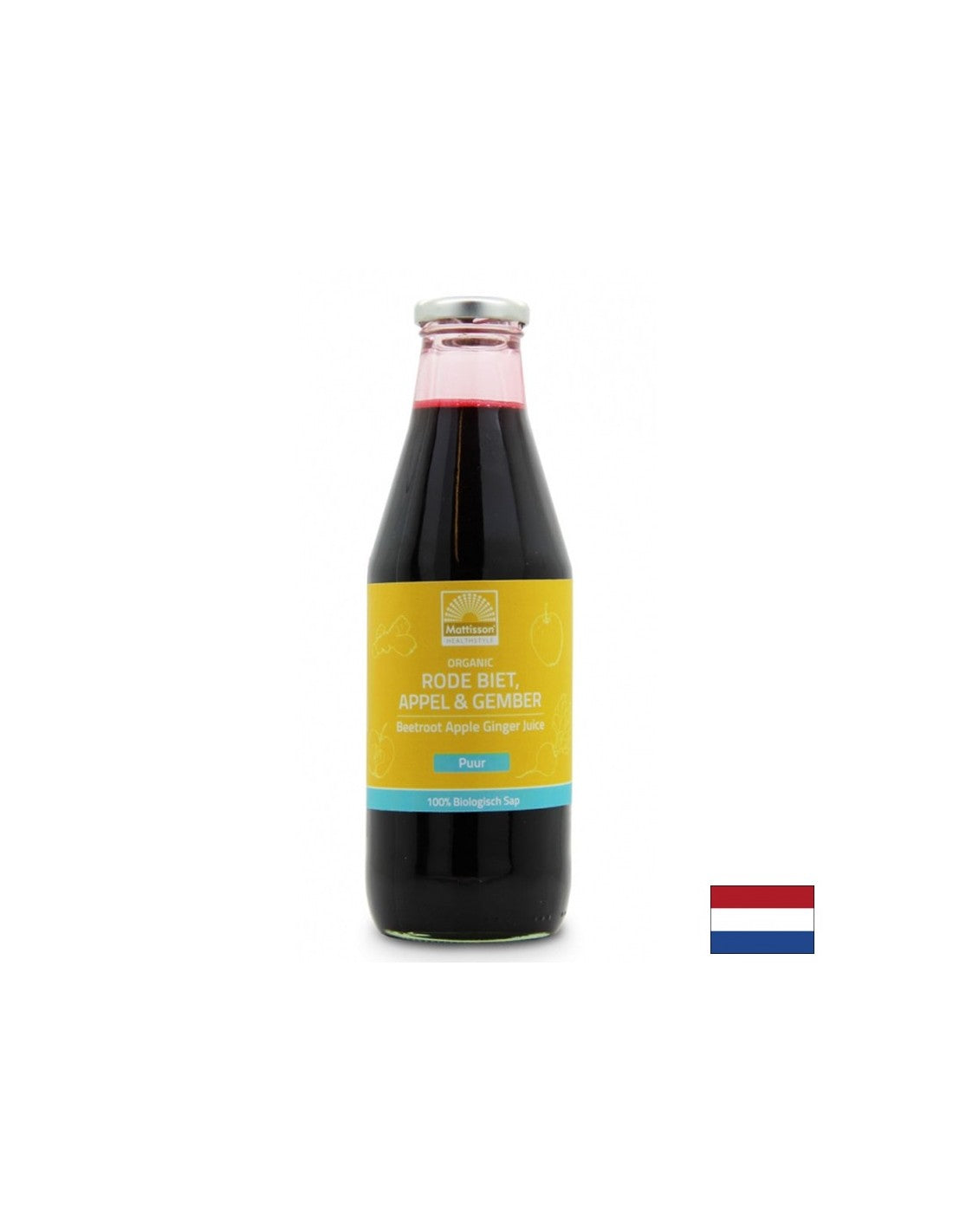 Betterave biologique, jus de pomme et de gingembre - digestion et péristaltisme, 750 ml