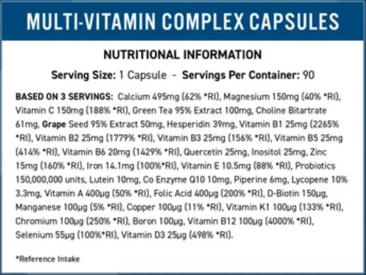 Vitalité complexe multivitamine - 90 capsules