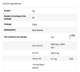 Endurance bêta-alanine max - 250 grammes