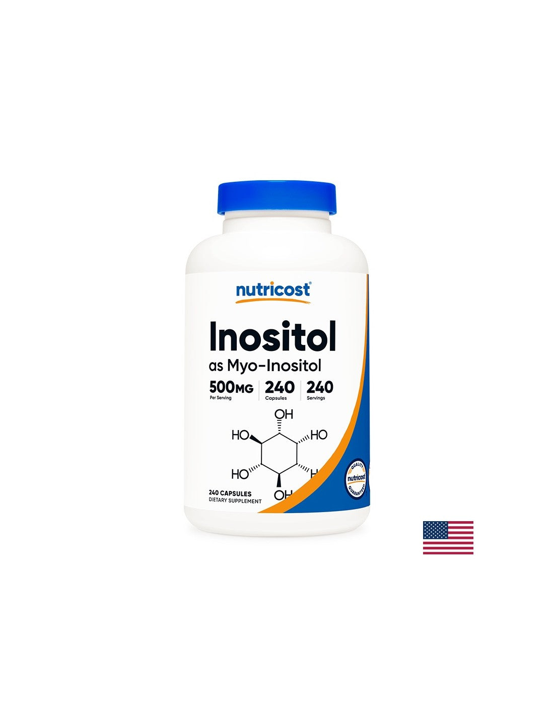 Déséquilibre hormonal - Inositol (myo-inositol/vitamine B8), 500 mg/240 gélules <tc>Nutricost</tc>