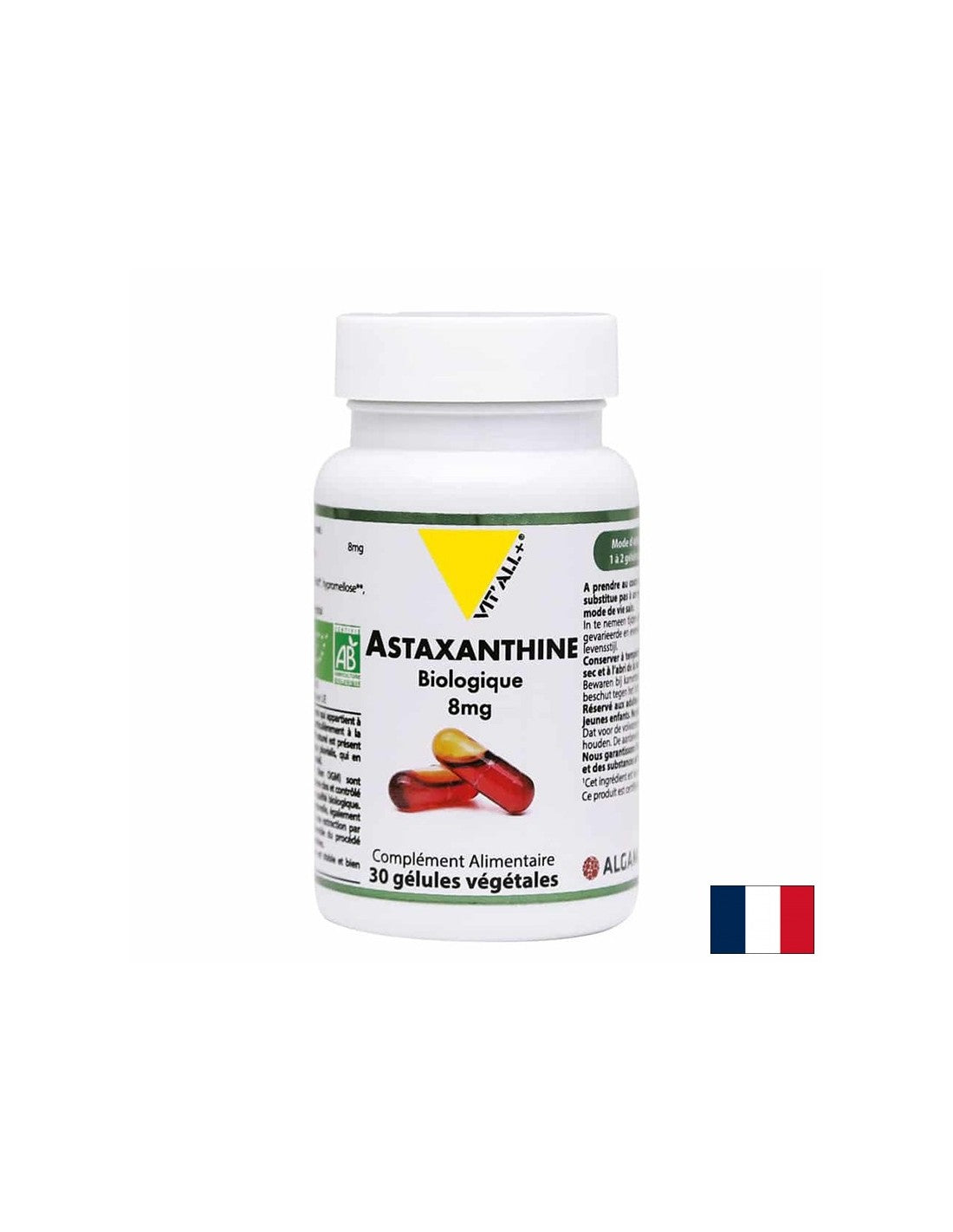 Bonne vision et santé cellulaire - astaxanthine, 8 mg x 30 capsules