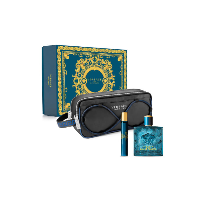 <tc>VERSACE</tc> Eros Pour Homme Eau De Toilette Vaporisateur 100 ml Coffret 3 Pièces