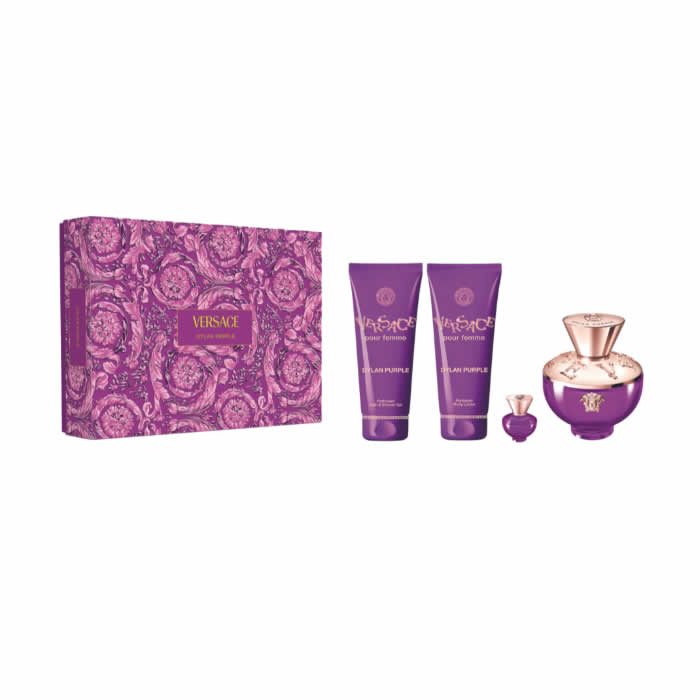 <tc>VERSACE</tc> Eau de parfum Dylan Purple en vaporisateur 100 ml, coffret 4 pièces