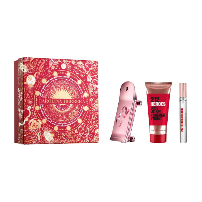 <tc>CAROLINA HERRERA</tc> Coffret 3 pièces 212 Heroes For Her Eau de Parfum Spray 80 ml Noël 2023
