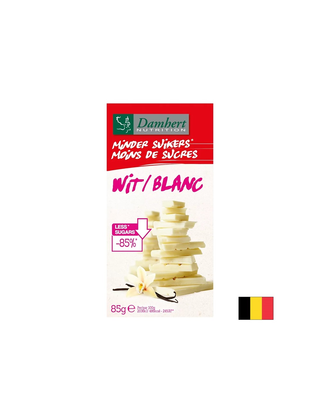 Chocolat blanc (sans sucre), 85 g