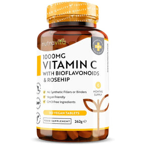 Vitamin C 1000 mg with Bioflavonoids and Rosehip 180 Nutravita tablets - Nutra Best Europe
