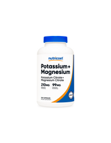 Fonction nerveuse et musculaire - Potassium + Magnésium, 99 mg/210 mg, 240 gélules <tc>Nutricost</tc>