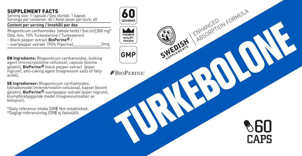 Turkebolone | Turkesterone 500 mg avec bioperne® - 60 capsules