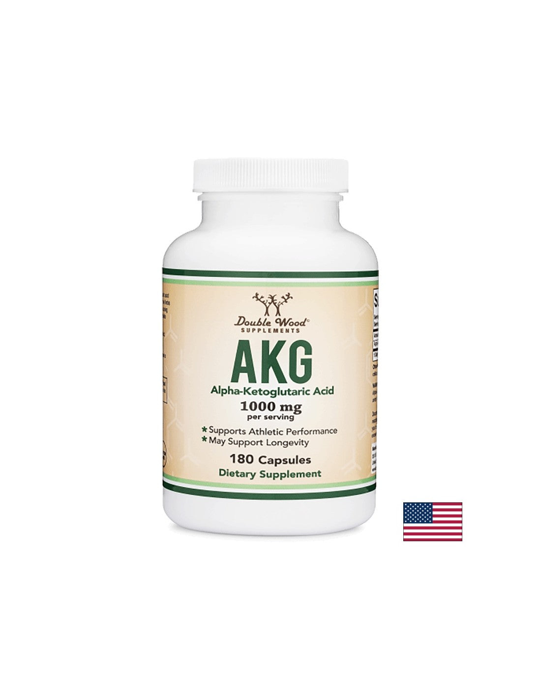 AKG (acide alpha-cétoglutarique), 180 gélules <tc>Double Wood</tc>