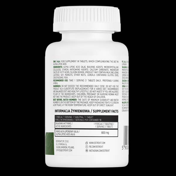 ALA/Alpha Lipoic Acid 590mg 90 comprimés