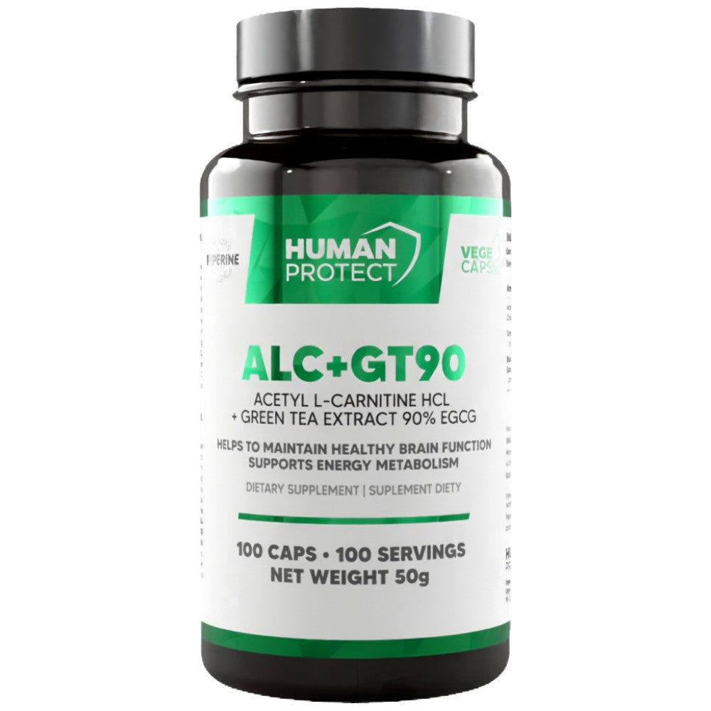 ALC + GT90 | Extrait acétyl L-carnitine et thé vert avec 90% EGCG - 100 capsules