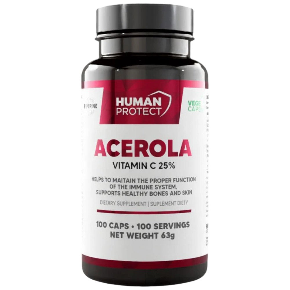 Acerola 500 mg | Source naturelle de vitamine C - 100 capsules