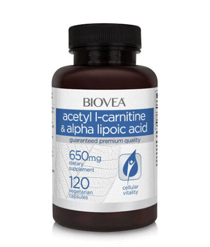 Acétyl l-carnitine + acide lipoïque alpha 650 mg/120 Caps