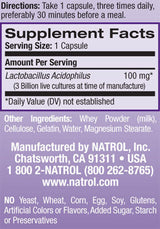 Acidophilus probiotique 100 mg./100 Caps.