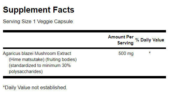 Agaricus blazei Extrait de champignons 500 mg - 90 capsules