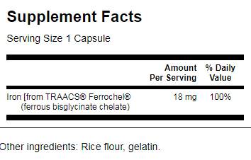 Albion chélé ferrochel fer 18 mg 180 capsules