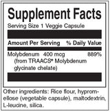 Albion chélé molybdène 400 mcg - 60 capsules