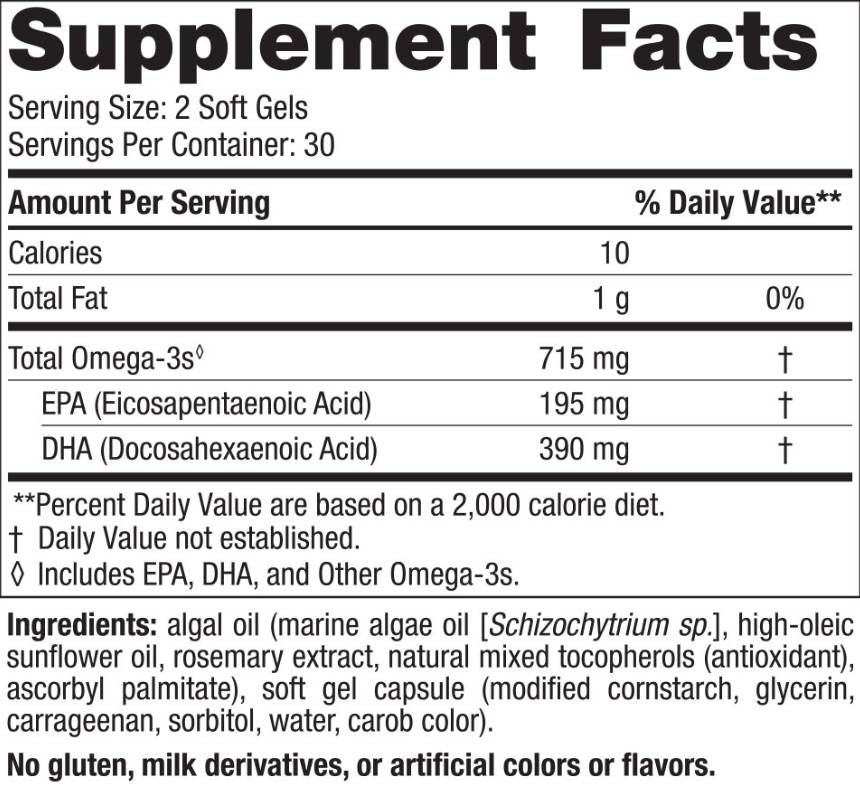 Algues oméga 715 mg - 120 capsules de gel
