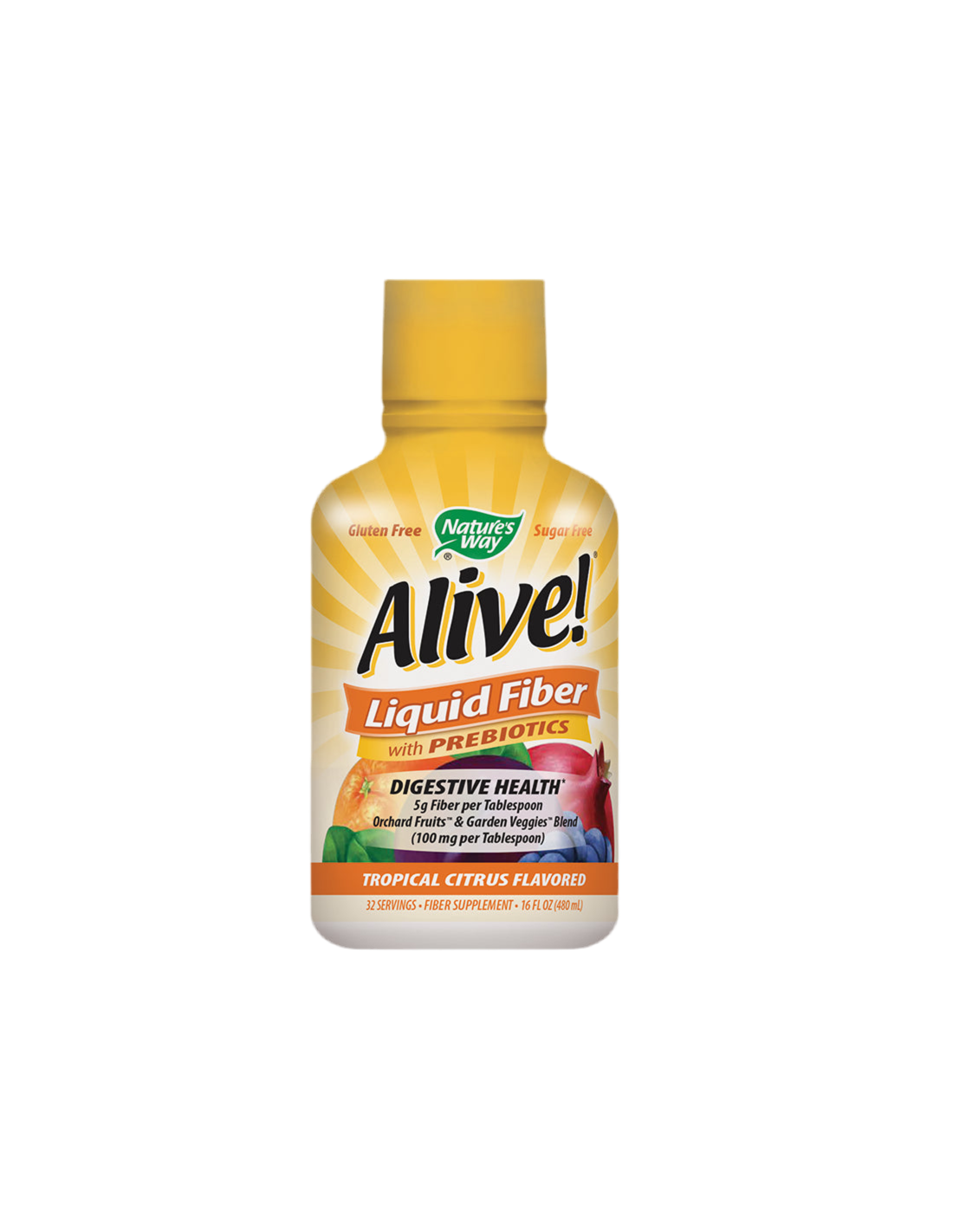 Fibres liquides avec prébiotiques <tc>Alive</tc> - <tc>Alive</tc>! Fibres liquides avec prébiotiques, 480 ml, 32 doses (saveur agrumes)