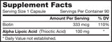 Acide lipoïque alpha 100 mg - 90 capsules