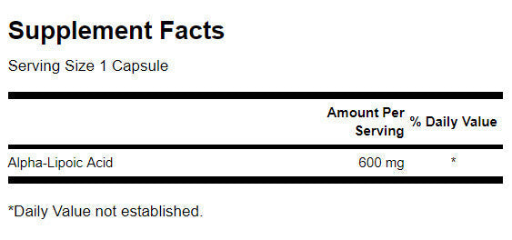 Acide lipoïque alpha 600 mg - 60 capsules