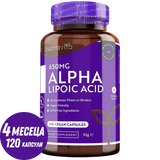 Acide alpha-lipoïque 650 mg/120 gélules, 120 doses/ <tc>Nutravita</tc>