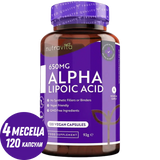 Acide alpha-lipoïque 650 mg/120 gélules, 120 doses/ <tc>Nutravita</tc>