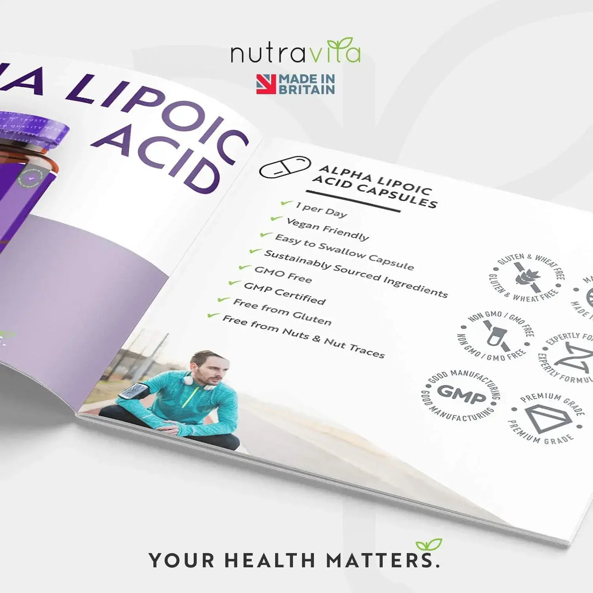 Acide alpha-lipoïque 650 mg/120 gélules, 120 doses/ <tc>Nutravita</tc>