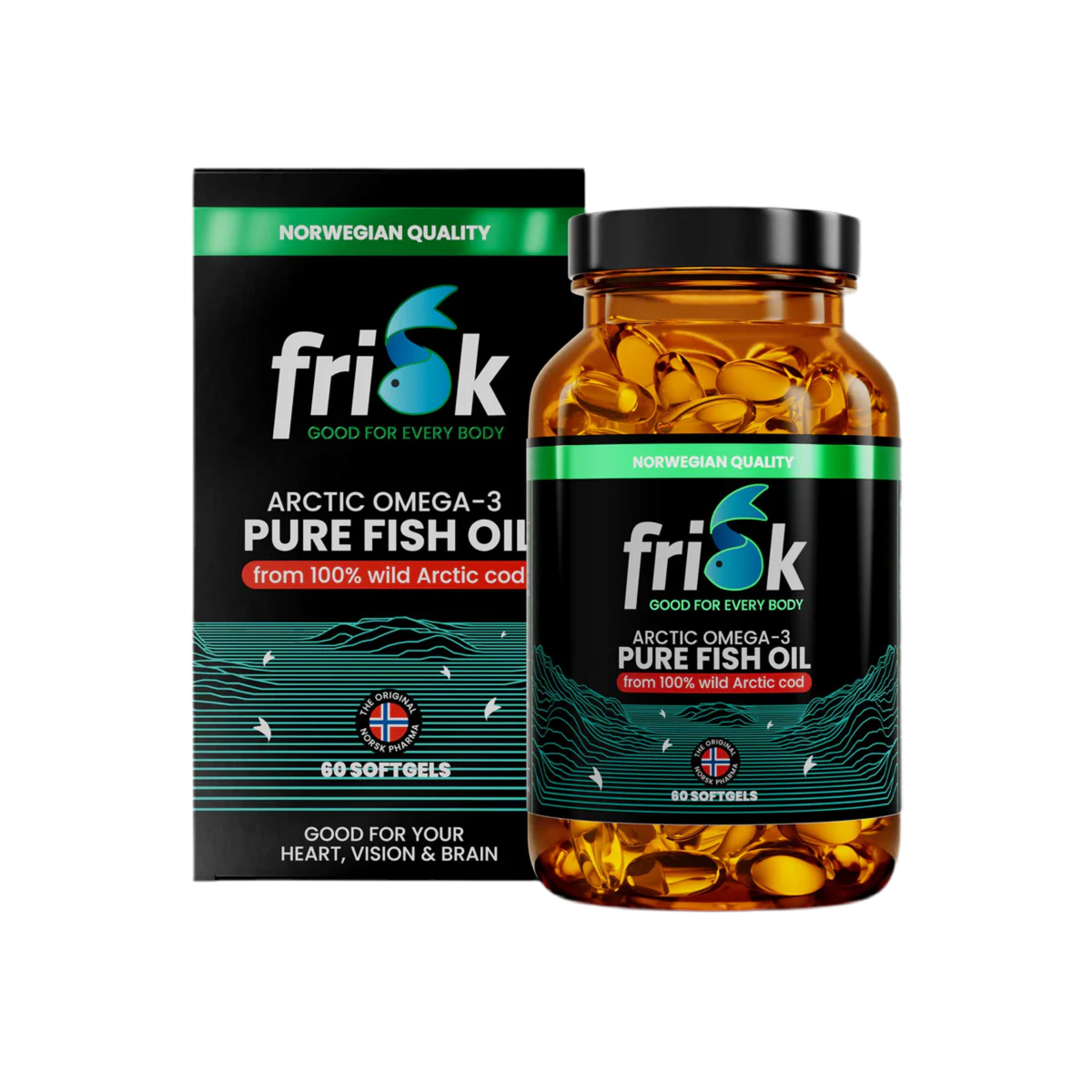 Arctic Pure - oméga-3 à partir de la morue à 100% sauvage - 60 capsules