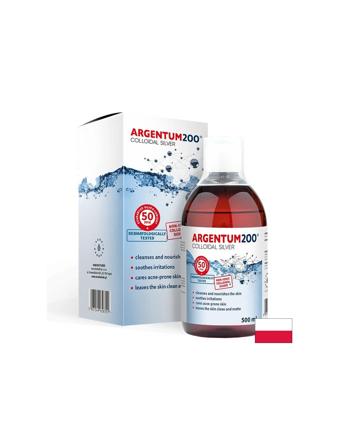 Colloïdal Silver Argentum 200® - 50 ppm, 500 ml