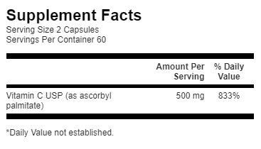 Ascorbyl Palmitate 250 mg - 120 capsules