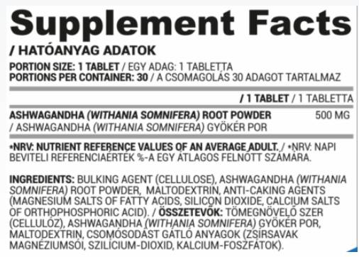 Ashwagandha 500 mg - 30 comprimés