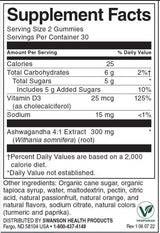 Gummies Ashwagandha avec de la vitamine D | Passion Fruit Orange 60 tablettes à croquer