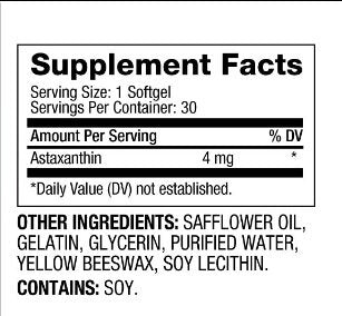 Astaxanthine 4 mg - 60 capsules de gel