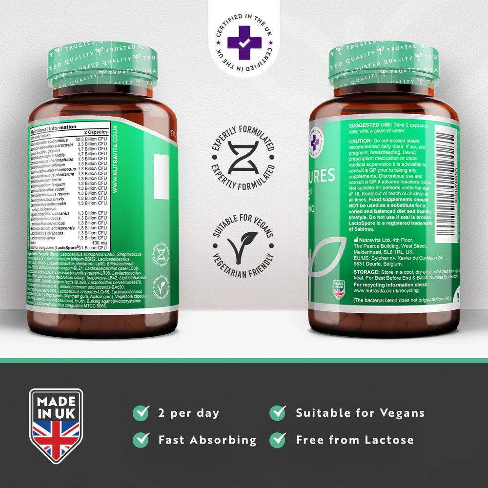 Synbiotique 30 milliards, 21 souches/60 capsules, 60 jours /