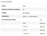 BCAA 2: 1: 1 1000 xtracaps - 180 capsules