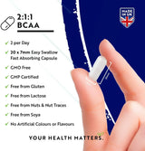 BCAA (2:1:1) avec vitamines B6 et B12 - 180 capsules végétales. <tc>Nutravita</tc>