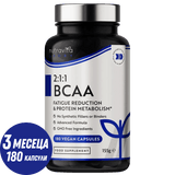 BCAA (2:1:1) avec vitamines B6 et B12 - 180 capsules végétales. <tc>Nutravita</tc>