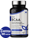 BCAA (2:1:1) avec vitamines B6 et B12 - 180 capsules végétales. <tc>Nutravita</tc>