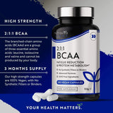 BCAA (2:1:1) avec vitamines B6 et B12 - 180 capsules végétales. <tc>Nutravita</tc>