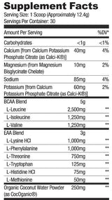 BCAA + EAA | avec électrolytes et eau de coco - 357 ~ 378 grammes