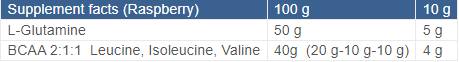 BCAA + glutamine 10 grammes